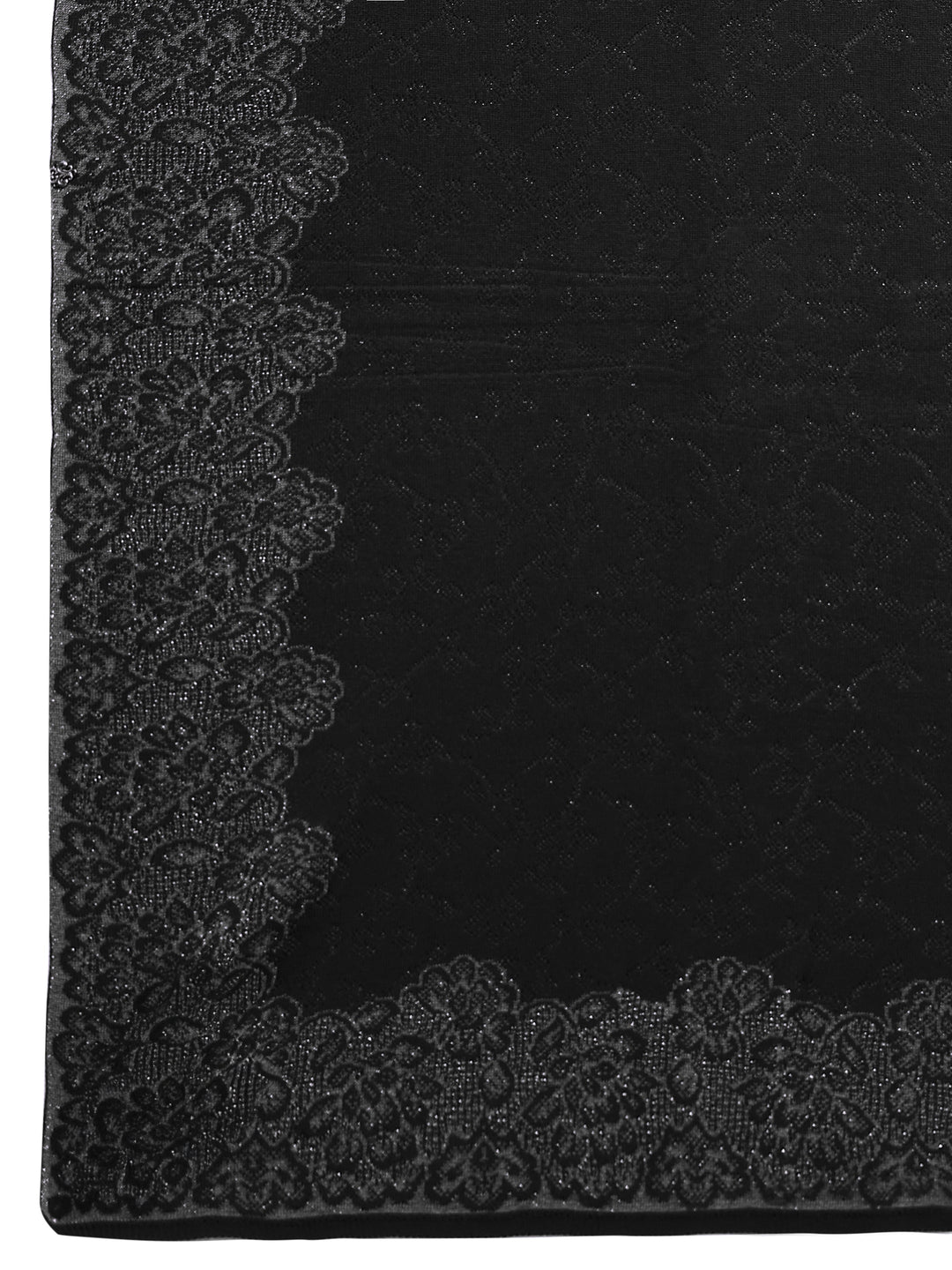 Black Woven Design Wool Wrap Shawl 