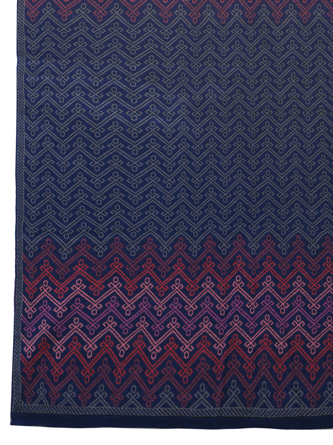 Blue Woven Design Wool Women'S Shawl