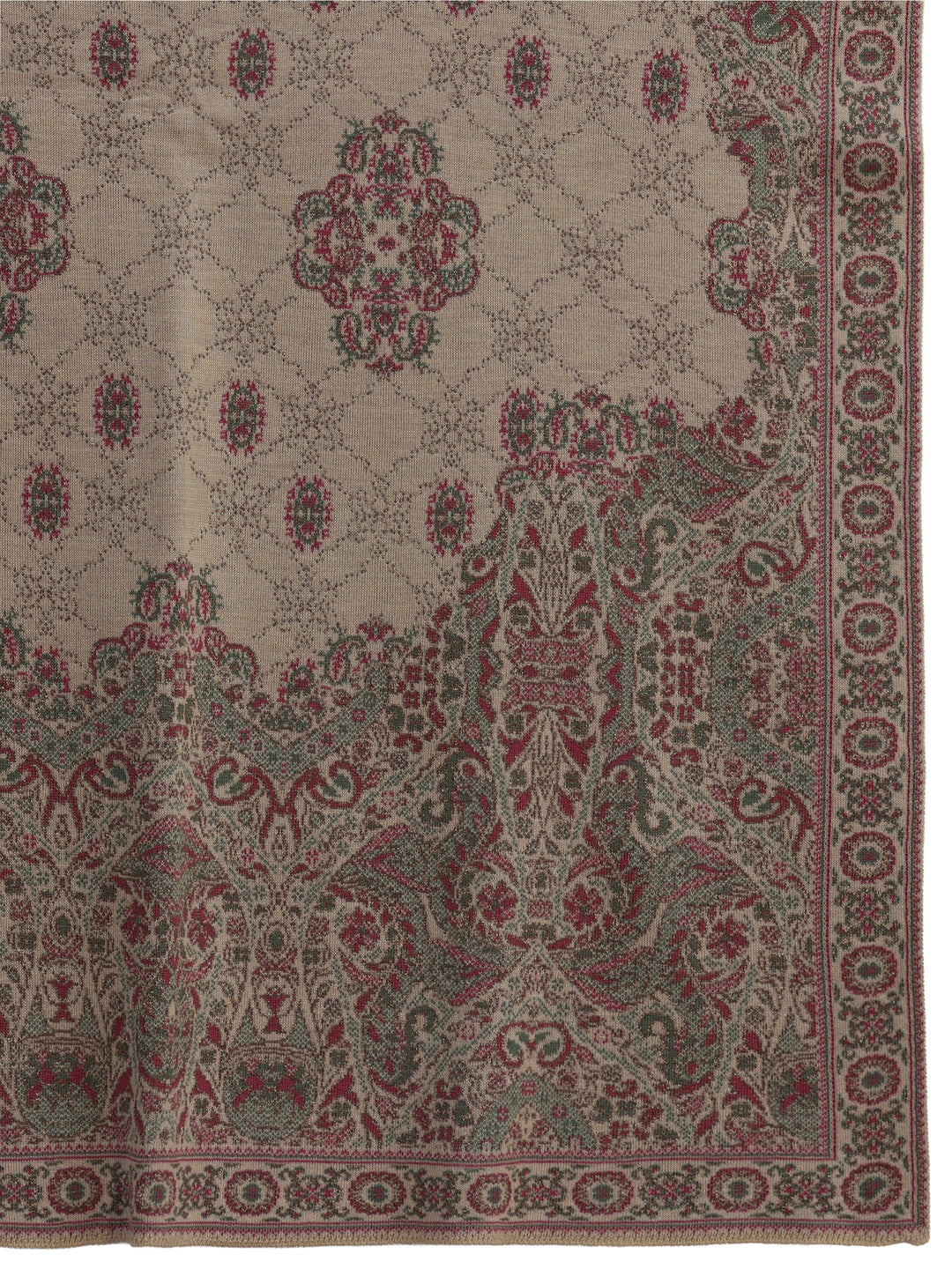 Libas Beige Ethnic Embroidered Acrylic Wrap Shawl