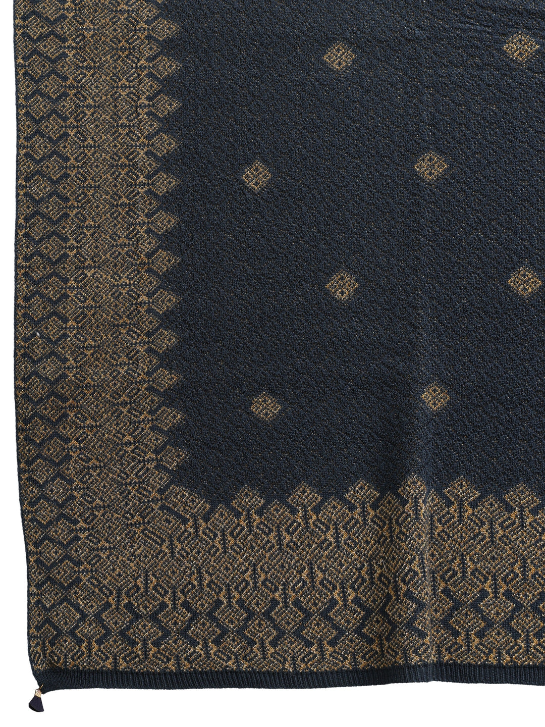 Libas Teal Blue Ethnic Knitted Acrylic Wrap Shawl