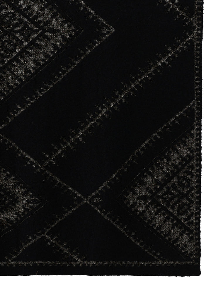 Libas Black Ethnic Embroidered Acrylic Wrap Shawl
