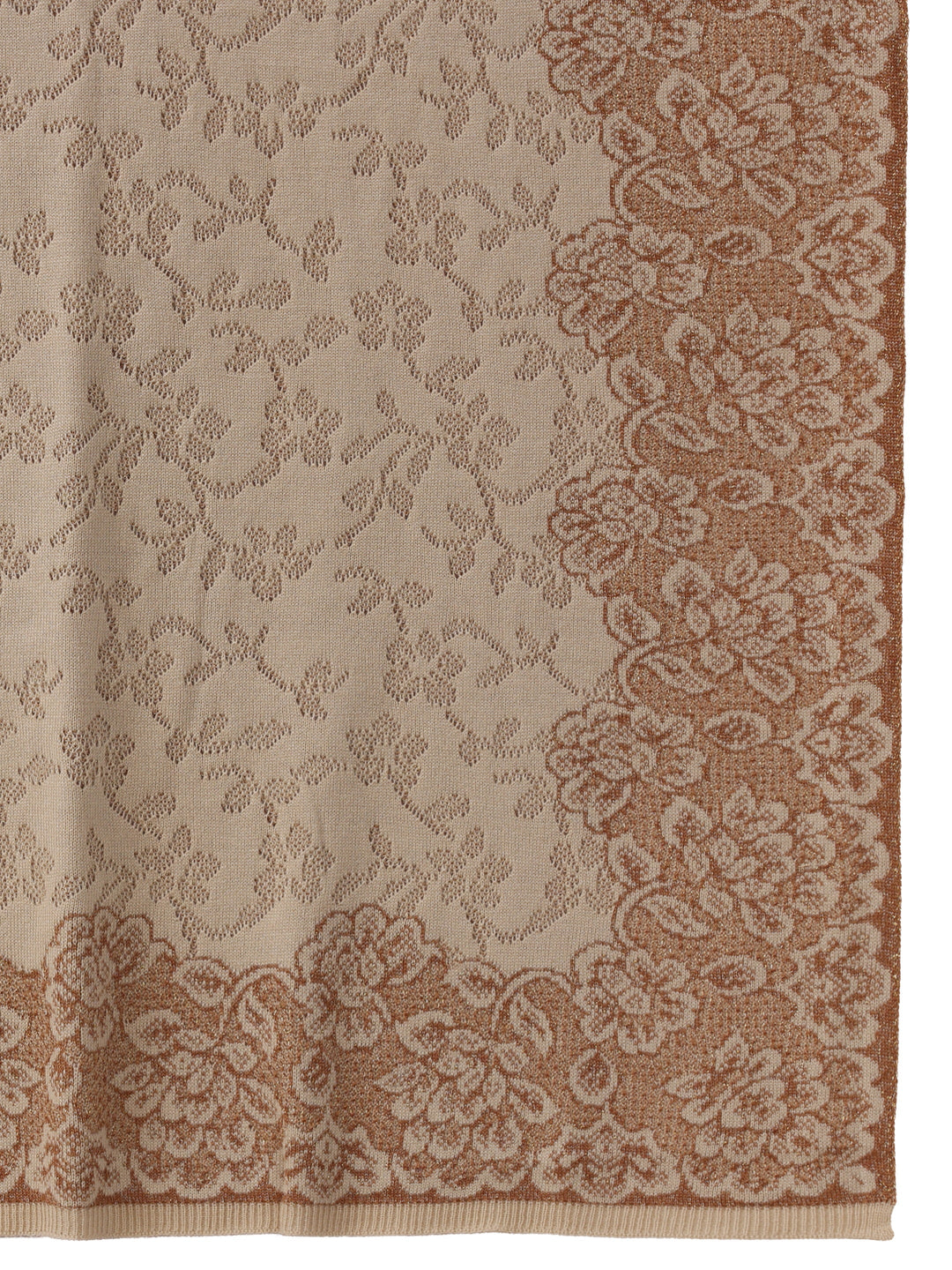 Libas Off White Floral Embroidered Acrylic Wrap Shawl