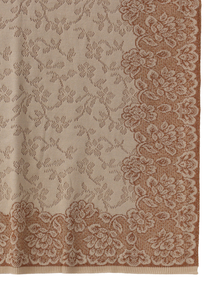 Libas Off White Floral Embroidered Acrylic Wrap Shawl