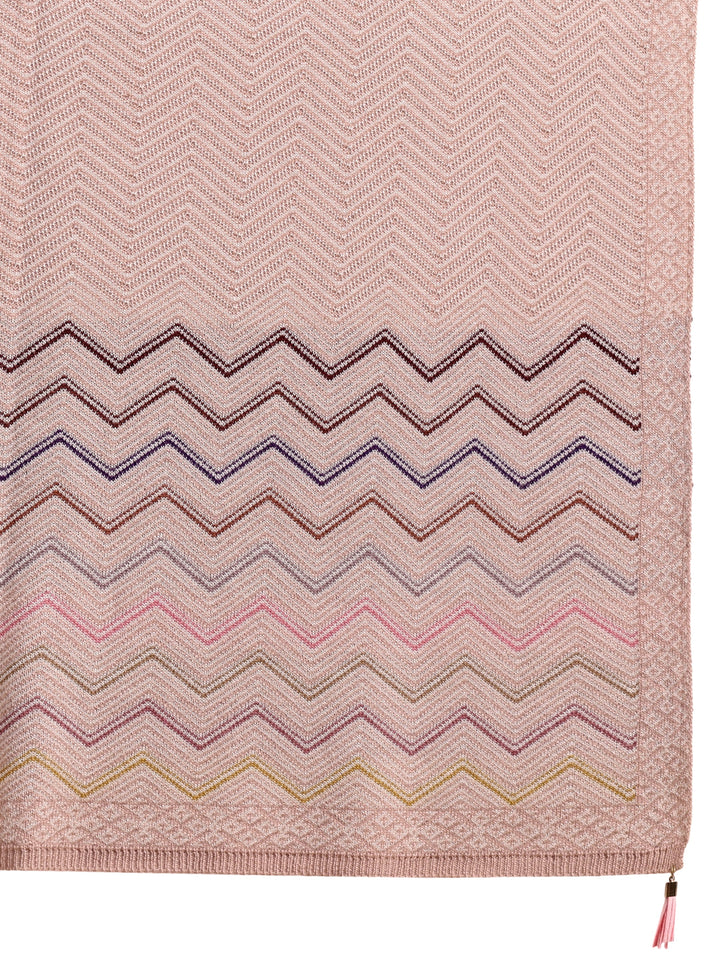 Libas Pink Chevron Knitted Acrylic Wrap Shawl