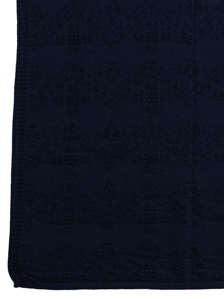 Libas Navy Blue Knitted Acrylic Wrap Shawl