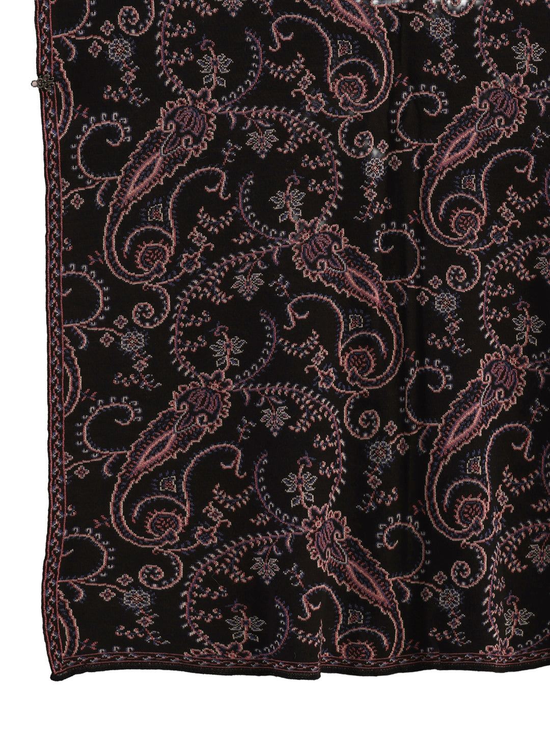 Libas Black Paisley Knitted Acrylic Wrap Shawl