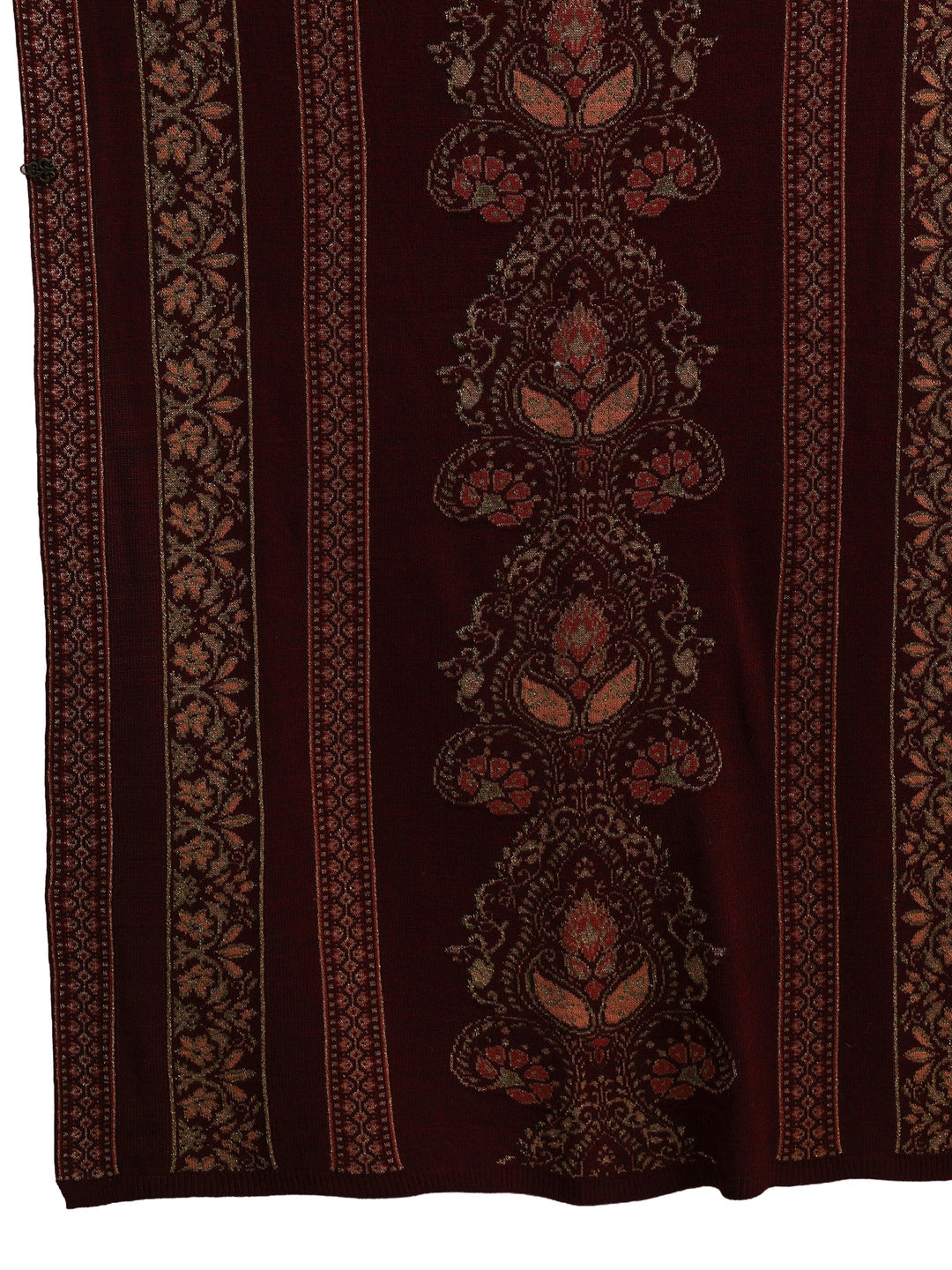 Libas Maroon Ethnic Knitted Acrylic Wrap Shawl