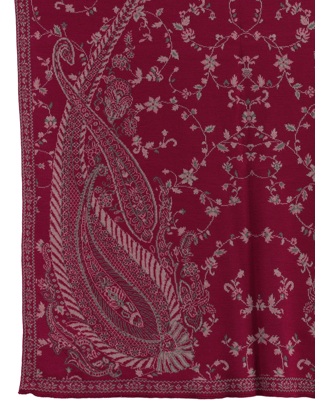 Libas Raspberry Pink Paisley Knitted Acrylic Shawl