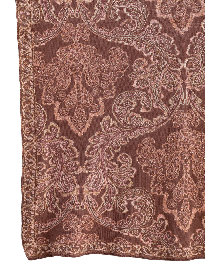 Libas Mauve Floral Knitted Acrylic Wrap Shawl