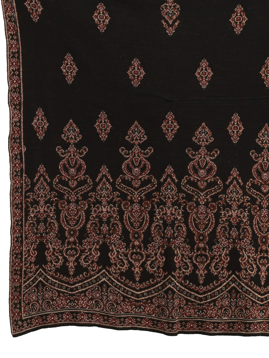 Libas Black Ethnic Knitted Acrylic Shawl
