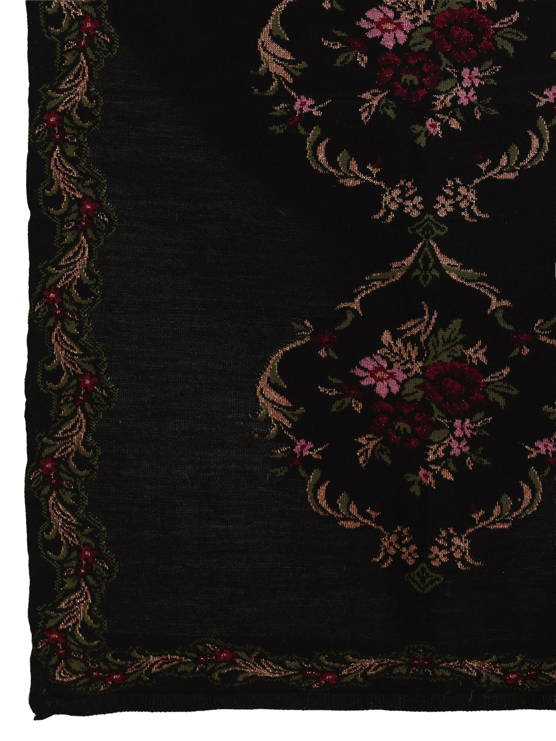Libas Black Ethnic Knitted Acrylic Wrap Shawl