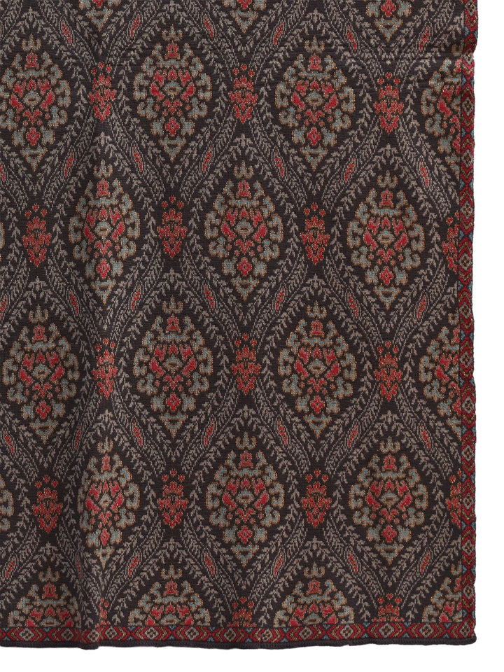 Libas Grey Ethnic Knitted Acrylic Wrap Shawl