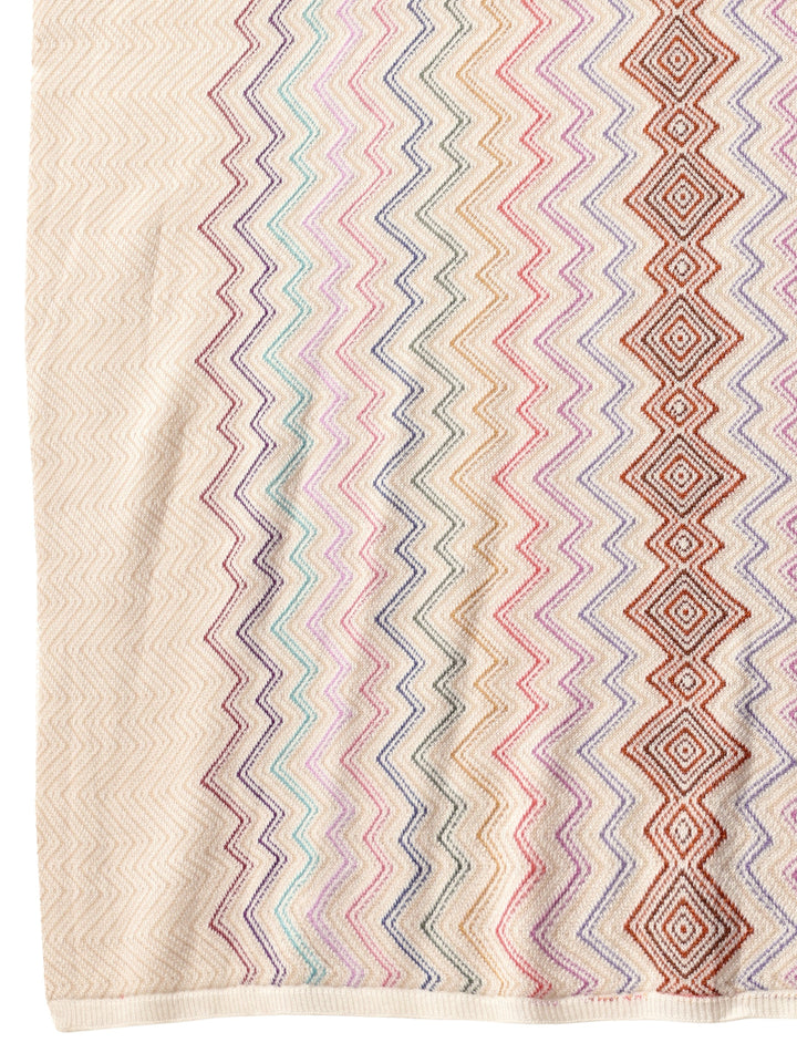 Libas Beige Chevron Knitted Acrylic Wrap Shawl