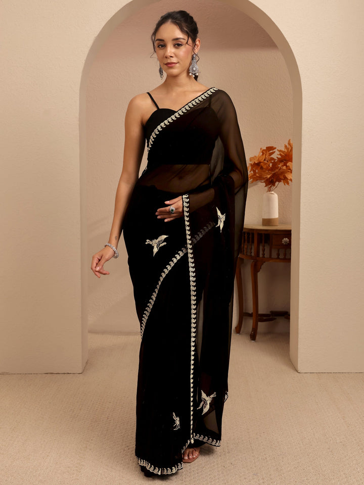 Libas Black Georgette Saree