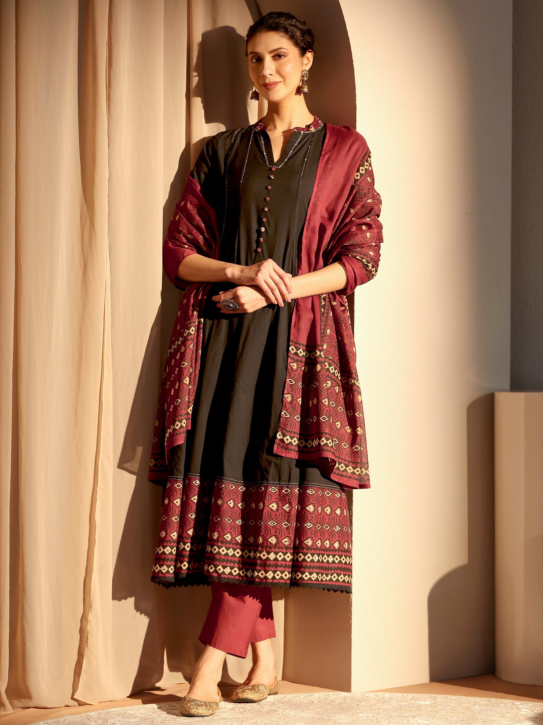 Party Wear Cotton Frock Suit Design Cotton Frock Plazo Design Wear