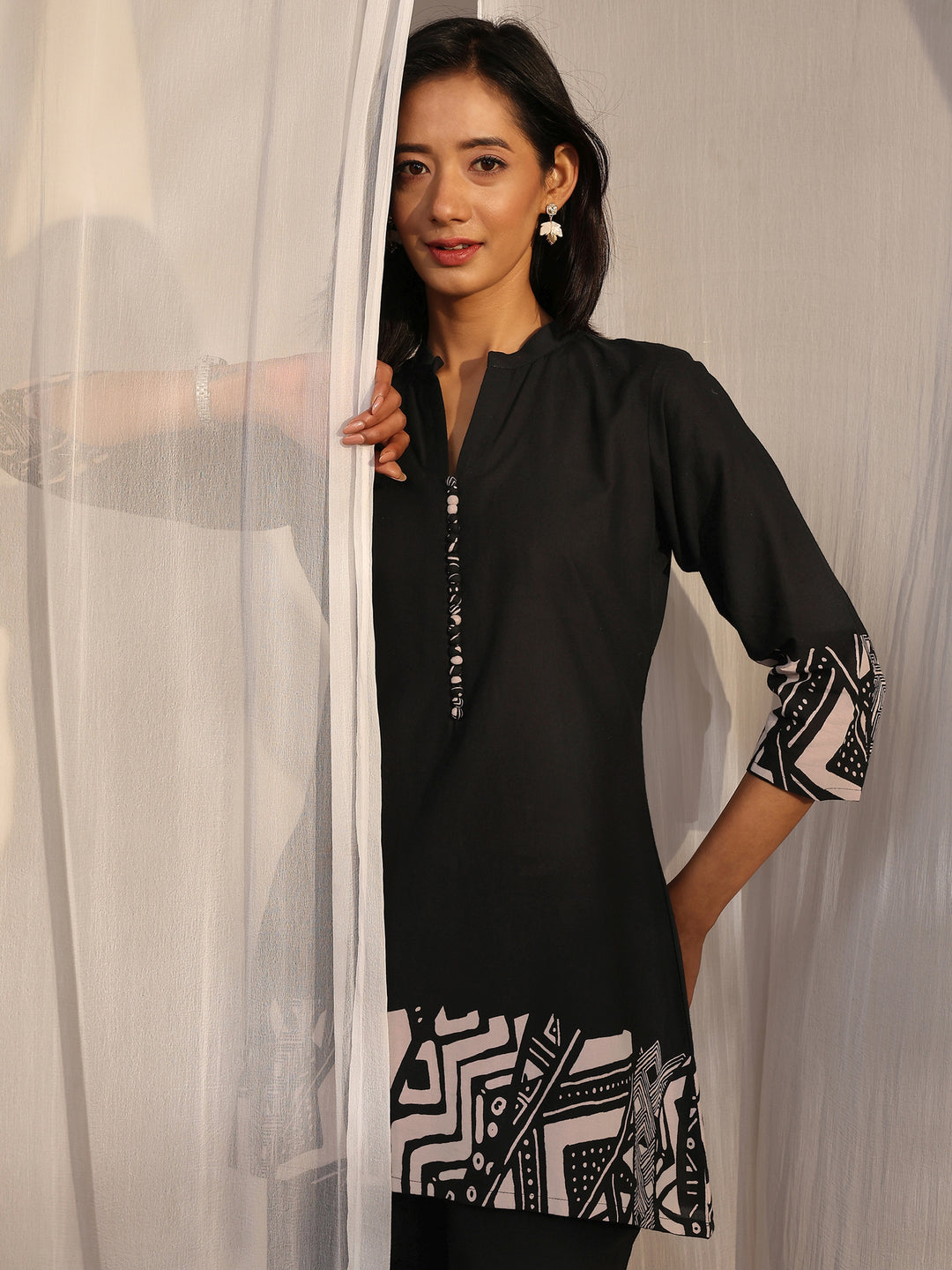 Black Printed Cotton Co-Ord Sets