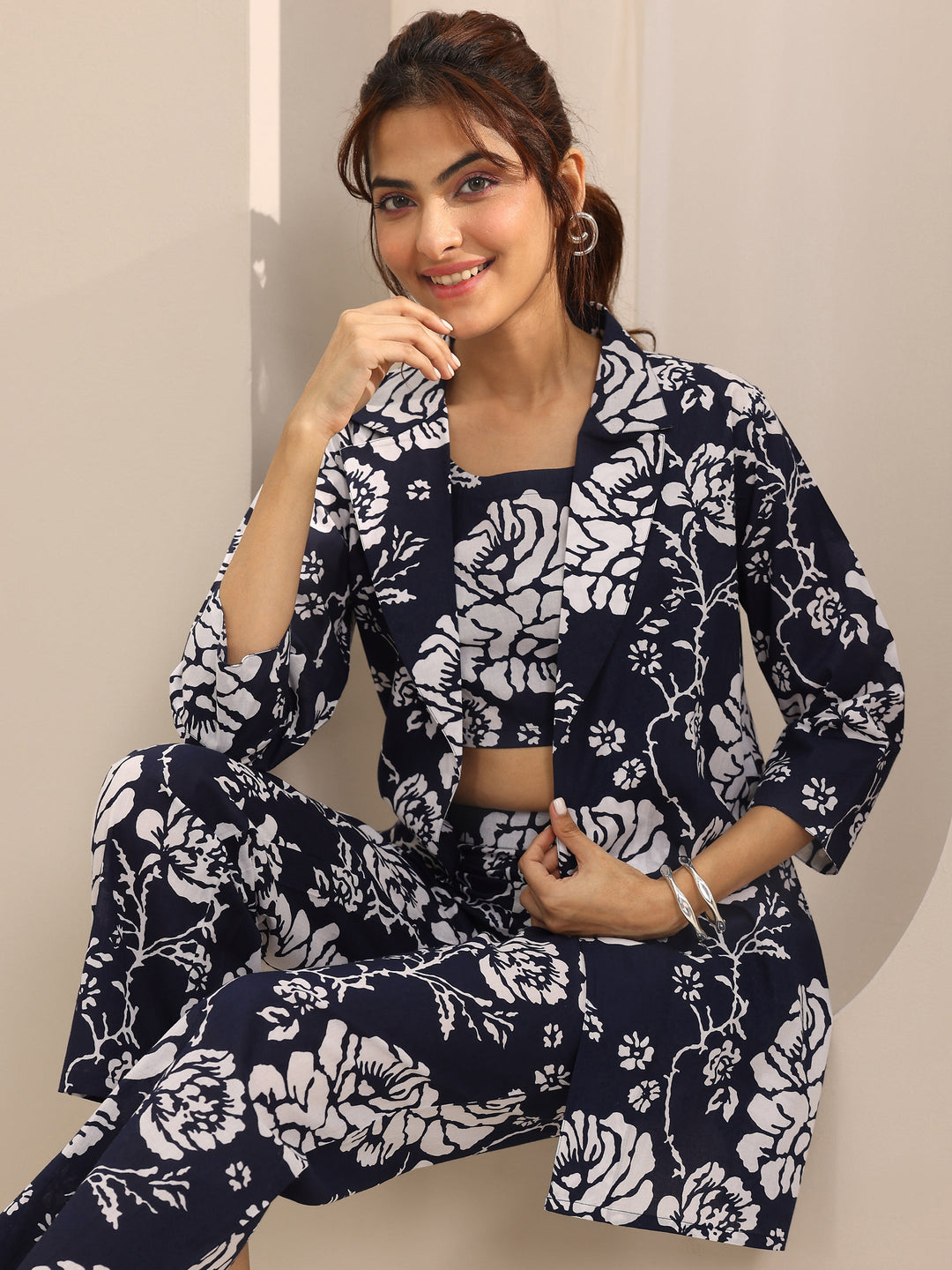 Blue Printed Cotton Co-Ord Sets
