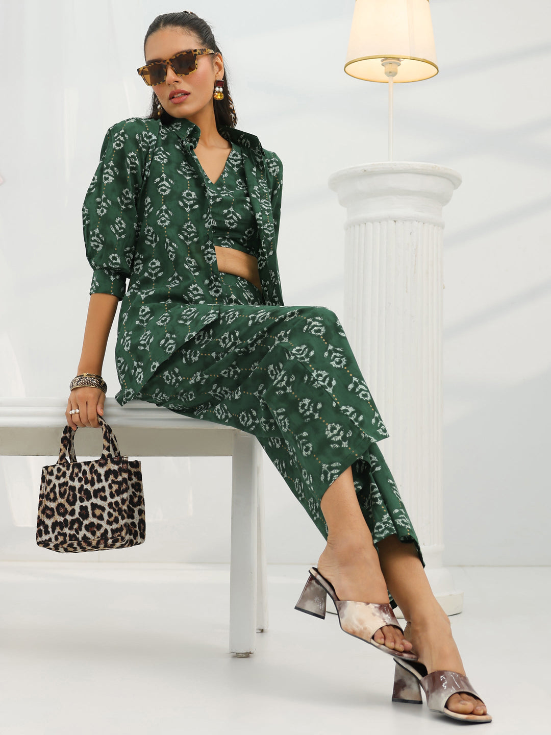 Green Printed Cotton Co-Ord Set