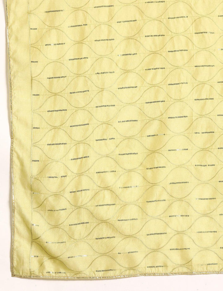 Green Yoke Design Silk Blend Straight Suit With Dupatta