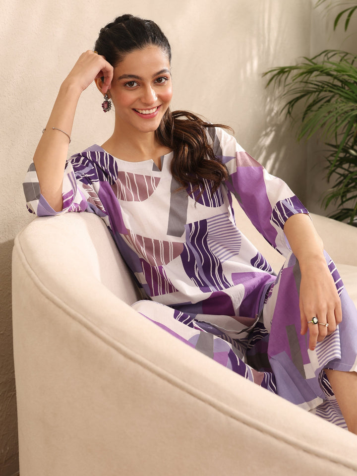 Multi Printed Cotton Night Suit