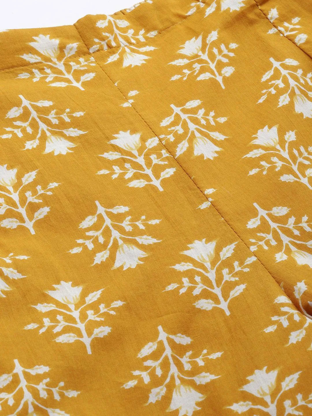 Mustard Printed Cotton Night Suit - ShopLibas 