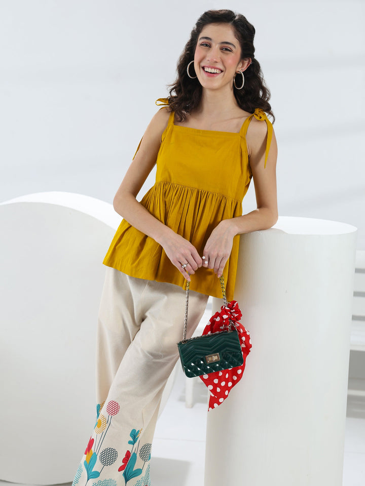 Mustard Solid Cotton Co-Ord Set
