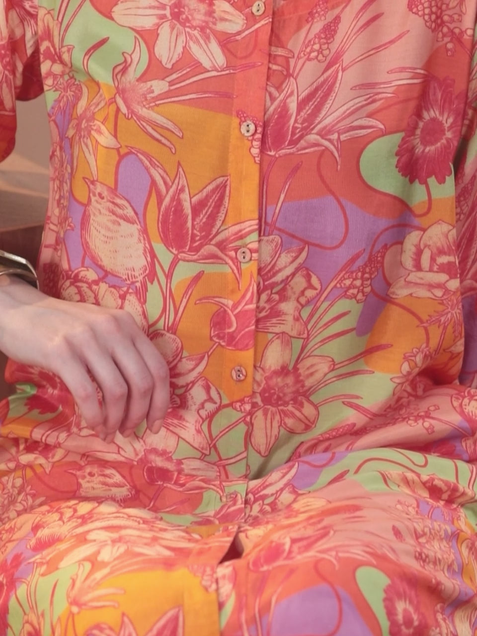 Orange Printed Cotton Co-Ords
