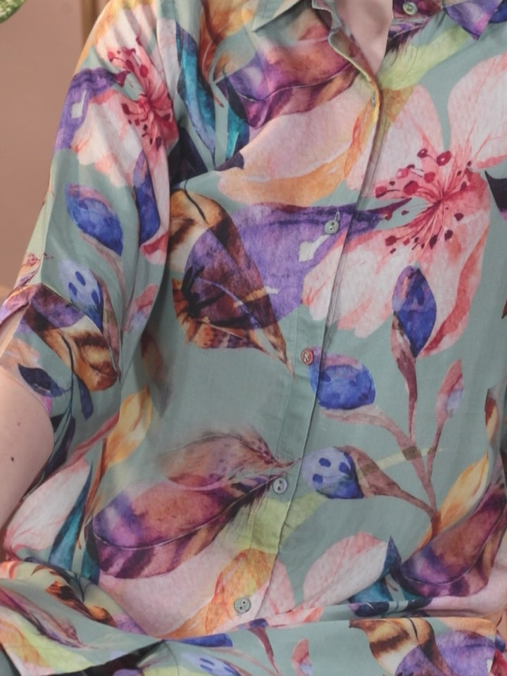 Grey Printed Cotton Co-Ords