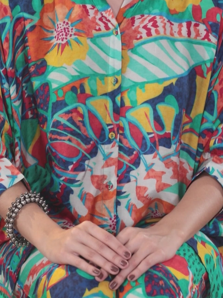 Multicoloured Printed Cotton Co-Ords