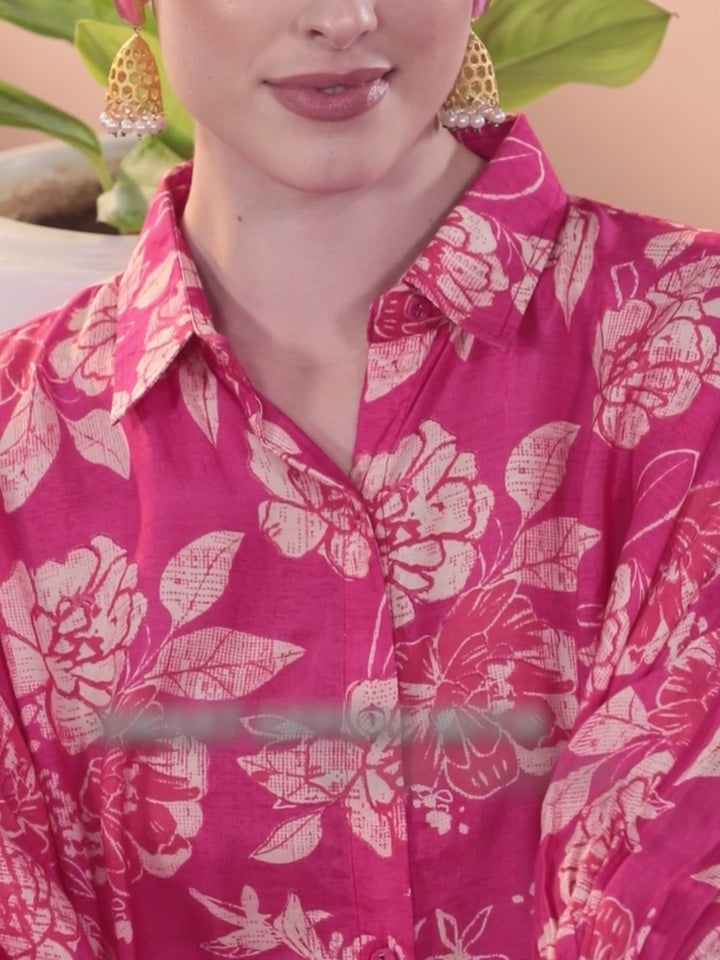 Pink Printed Cotton Co-Ords