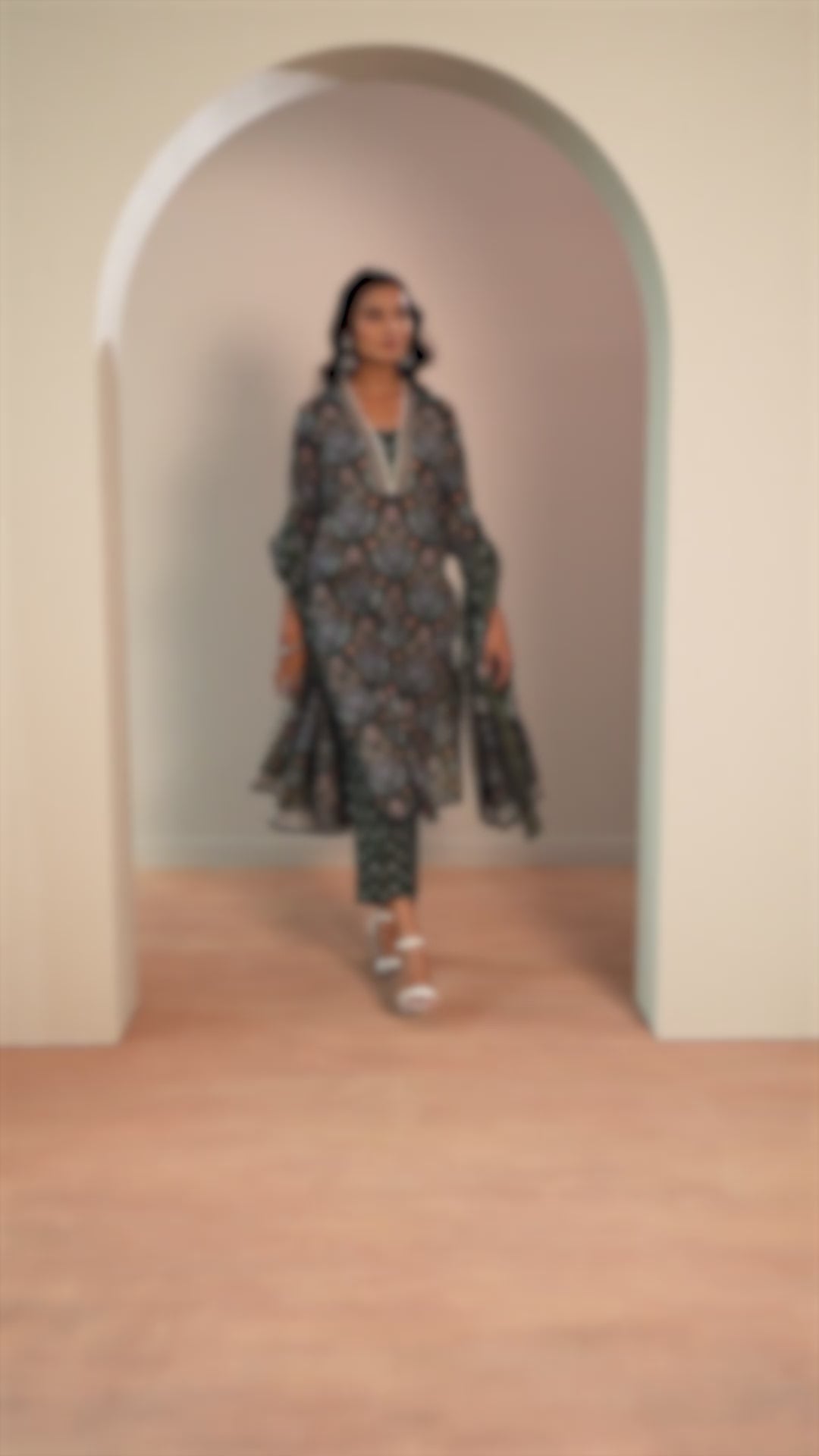 Green Printed Cotton Straight Suit Set With Dupatta