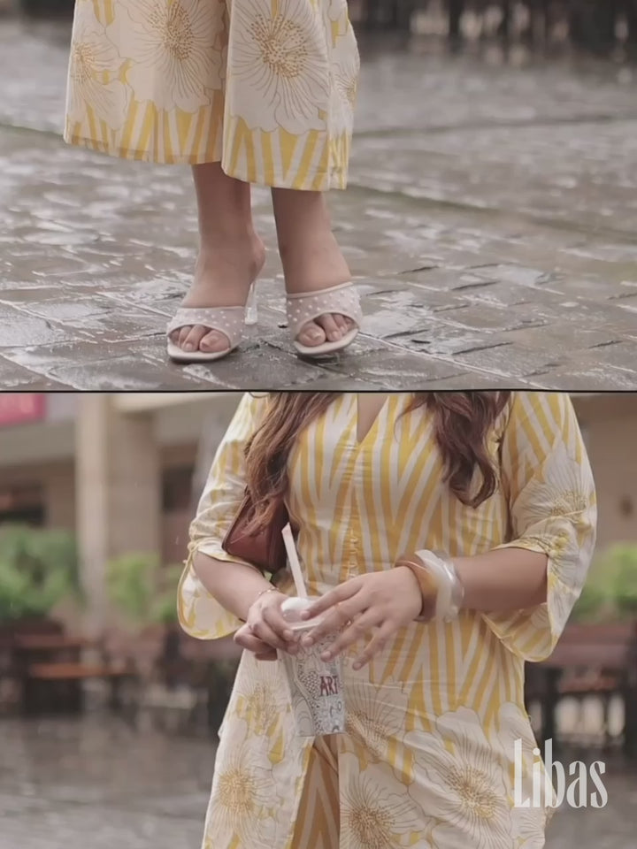 Yellow Printed Cotton Co-Ord Sets