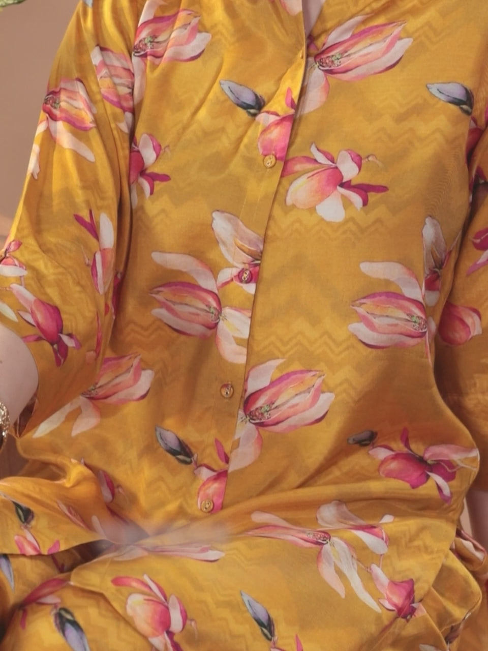 Mustard Printed Cotton Co-Ords
