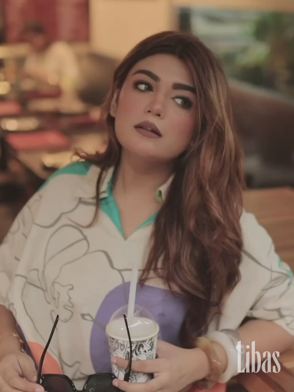 Off White Printed Cotton Straight Short Kurti