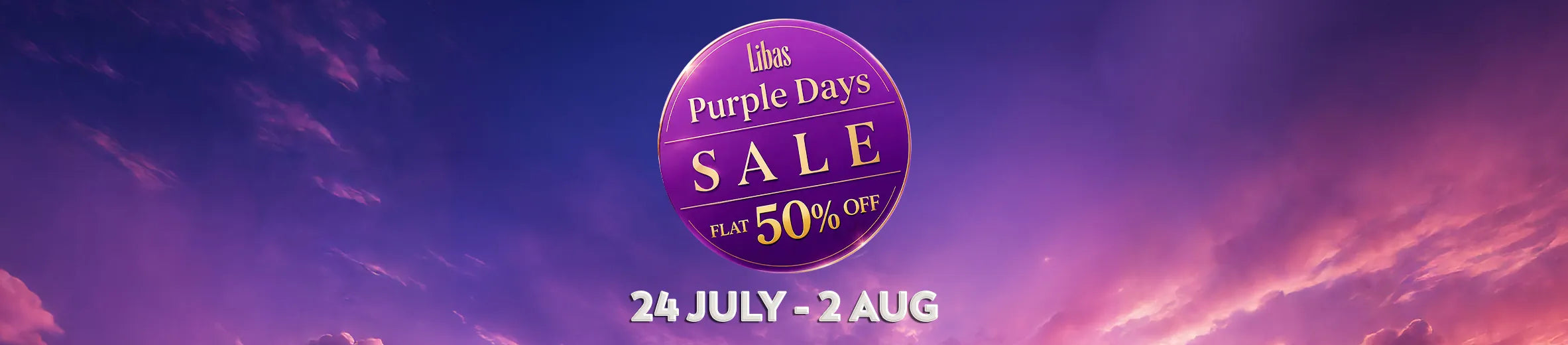 Purple Days Sale - Flat 50% Off