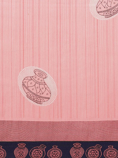 Pink Printed Chiffon Saree - ShopLibas