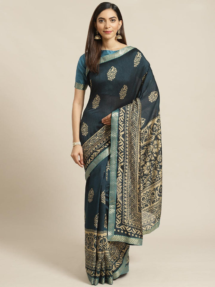 Multicoloured Printed Polyester Saree - ShopLibas