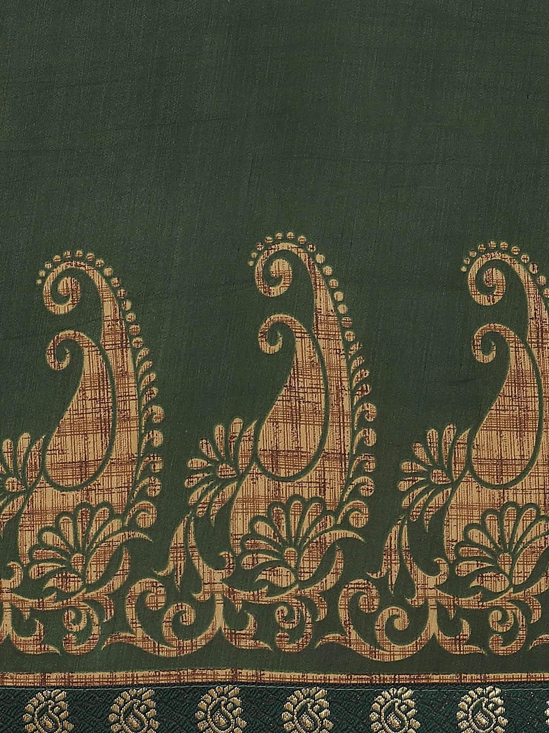 Green Printed Chiffon Saree - ShopLibas
