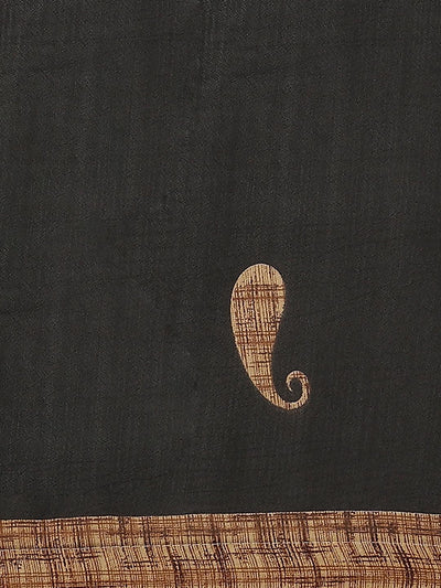Black Printed Chiffon Saree - ShopLibas