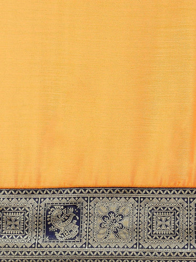Orange Woven Design Chiffon Saree - ShopLibas