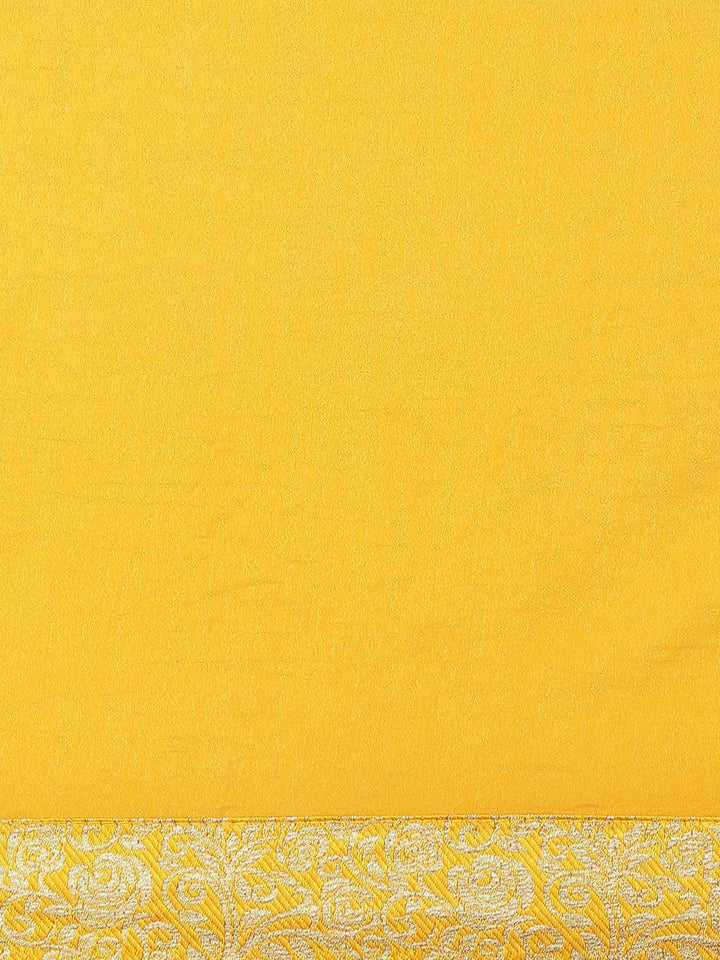 Yellow Solid Georgette Saree - ShopLibas