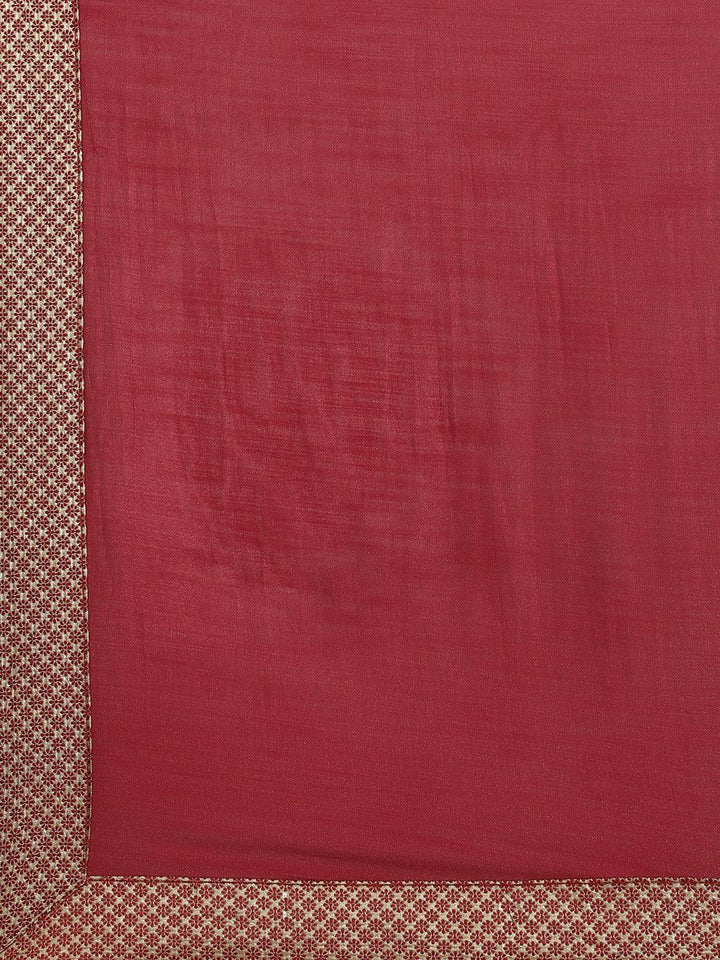 Maroon Solid Chiffon Saree - ShopLibas