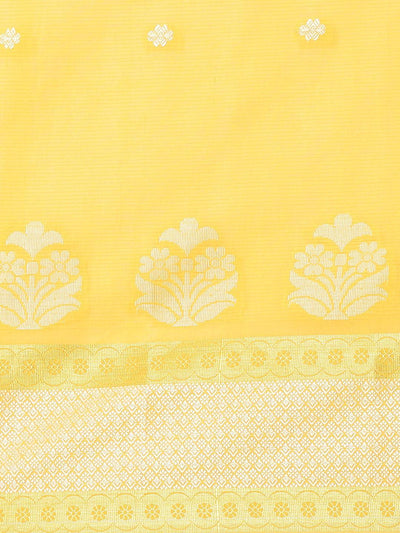 Yellow Woven Design Cotton Saree - ShopLibas