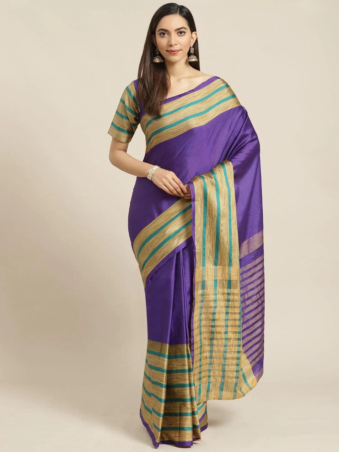 Multicoloured Printed Polyester Saree - ShopLibas
