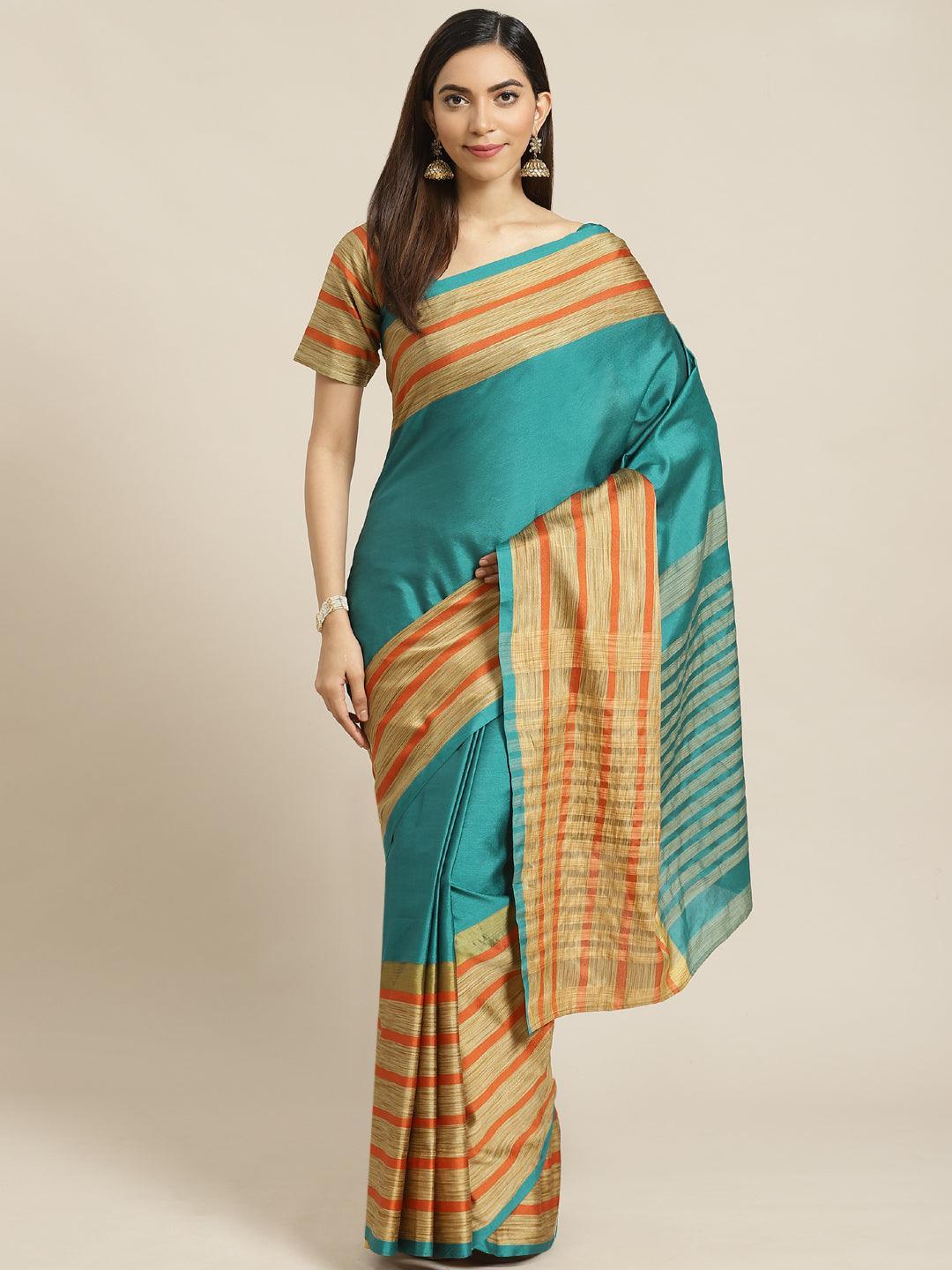 Multicoloured Printed Polyester Saree - ShopLibas
