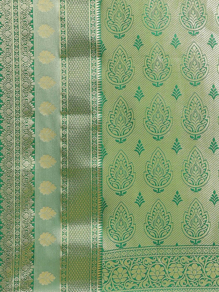 Pink Woven Design Brocade Saree - ShopLibas