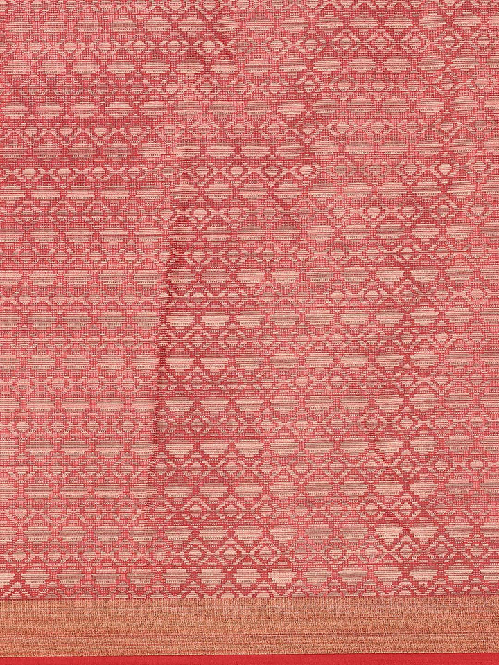 Red Printed Chiffon Saree - ShopLibas