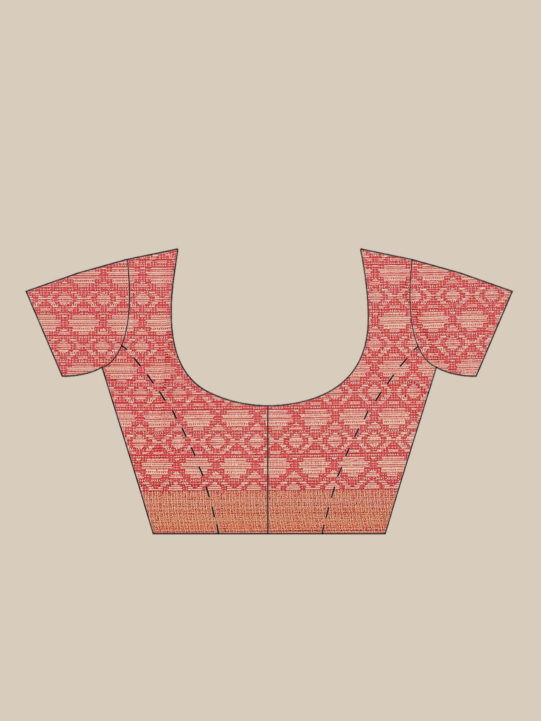 Red Printed Chiffon Saree - ShopLibas