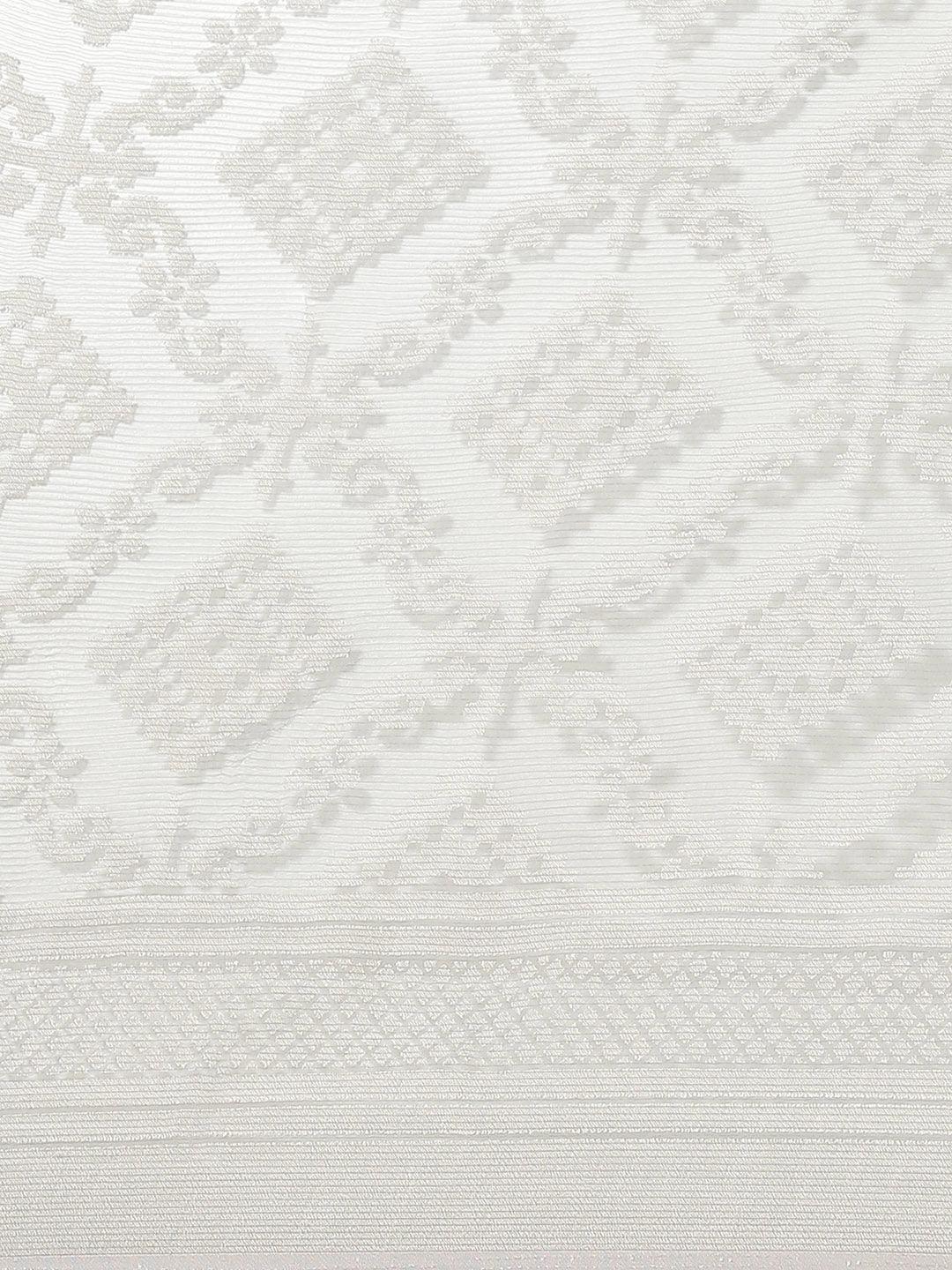 Grey Woven Design Tissue Saree - ShopLibas