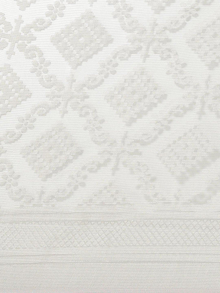 Grey Woven Design Tissue Saree - ShopLibas
